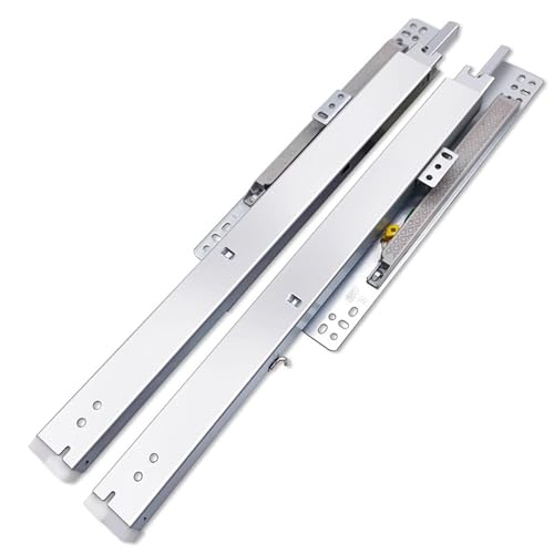 Schwerlastauszug Auszugsschienen Bodenmontage 25 30 35 40 45 50 cm, Unsichtbare Schubladenschienen Vollauszug mit Schloss, Tragkraft 60 KG, Silber(40 cm) von Generic