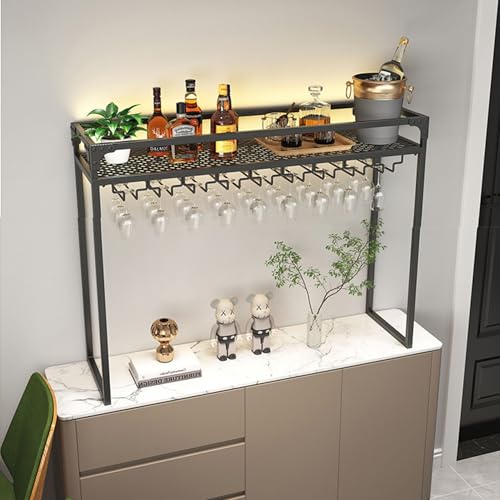 Schwimmende Barregale Spirituosenregal Weinregal Wandmontage für Spirituosenflaschen mit Weinglasregal Spirituosenflaschen-Display-Regal Wandbarschrank für Home Bar Esszimmer Küche (Schwarz, Schwimmende Barregale Spirituosenregal Weinregal Wandmontage für Spirituosenflaschen mit Weinglasregal Spirituosenflaschen-Display-Regal Wandbarschrank für Home Bar Esszimmer Küche (Schwarz, von Generic