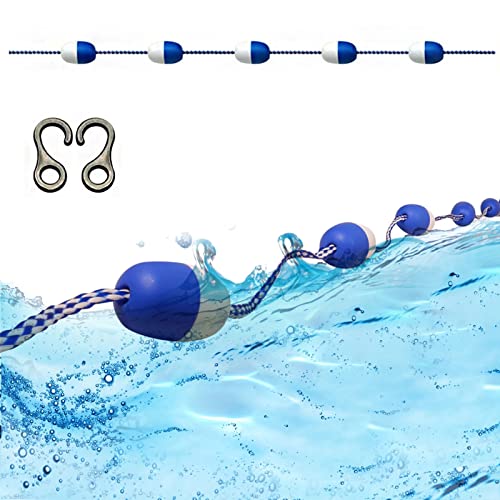Schwimmende Pool-Seile-Sets für Schwimmbad, umweltfreundliche Bojen-Wege-Trennung mit Haken, tragbare Sicherheitsmarkierungsleinen, Blau/Weiß-Kombination von Generic