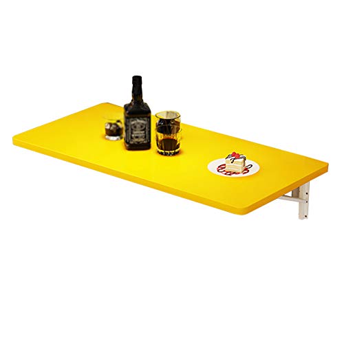 Schwimmende Wandregale Wand montiert Hängeblatt Klapptisch Computer Schreibtisch gelb Holzplatte 80 x 40 cm stabil und tragende 40 60 kg von Generic