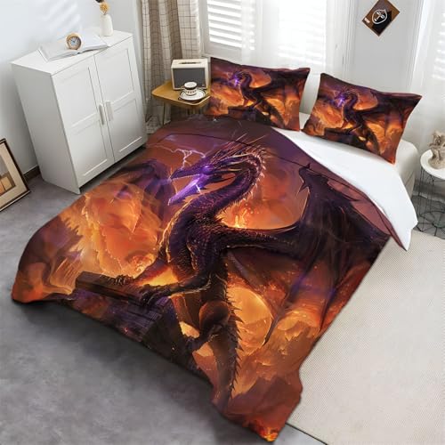Sci-Fi-Fliegender Drache Bettwäsche Farbe Moderne Bedruckte Bettbezüge mit Reißverschluss und 80x80cm Kissenbezug 135 x 200 cm für Kinder, Jungen Teenager Sport Bettbezug Sci-Fi-Fliegender Drache Bettwäsche Farbe Moderne Bedruckte Bettbezüge mit Reißverschluss und 80x80cm Kissenbezug 135 x 200 cm für Kinder, Jungen Teenager Sport Bettbezug von Generic