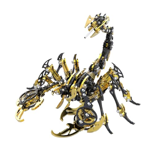 Scorpion 3D Metall Puzzles Kits Für Erwachsene Teenager Bunte 3D Mechanische Montage Modelle Edelstahl DIY Steampunk Puzzle Für Sammlerstück Display & Geschenk, Black and Gold von Generic