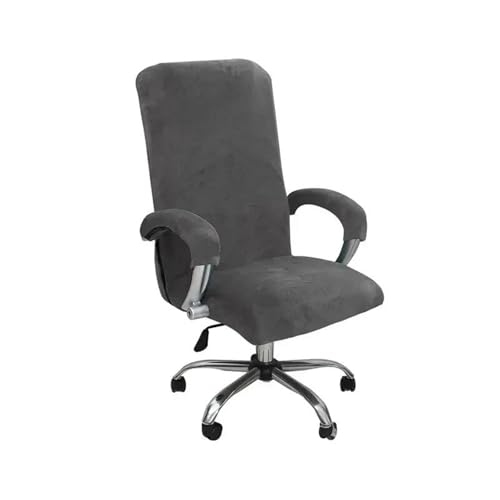 Scratch Soft Velvet Office Chair Cover Rotate Swivel Computer Chair High Back Protector Arm Covers Chair Slipcover Grey L von Generic
