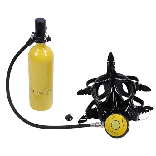 Scuba -Tank -Diving Ausrüstung Clear Clear Full Face Design Tragbares Tauchsystem mit Kamera Montierung für Unterwasseratmet Training (Yellow) von Generic