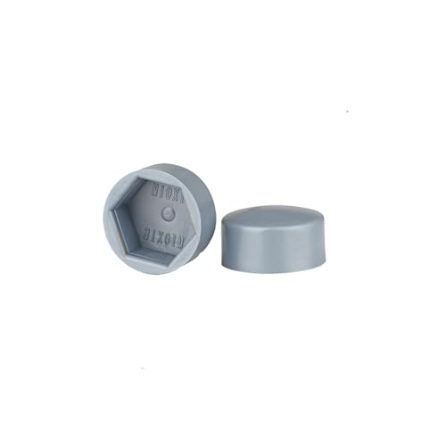 Sechskantmutter Flachkopf Kunststoff-Schutzkappe Außensechskantschraube Dekorative Kappe(Gray,M4x7x6-10Pcs) von Generic