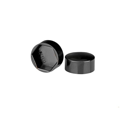 Sechskantmutter Flachkopf Kunststoff-Schutzkappe Außensechskantschraube Dekorative Kappe(Svart,M6x10x8-10Pcs) von Generic