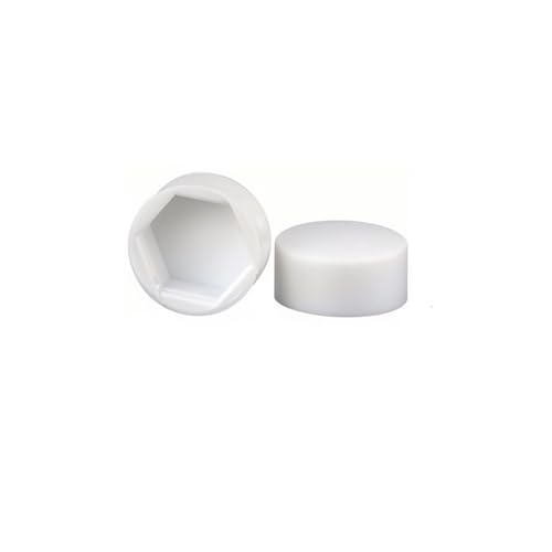 Sechskantmutter Flachkopf Kunststoff-Schutzkappe Außensechskantschraube Dekorative Kappe(White,M16x24x14-2Pcs) von Generic