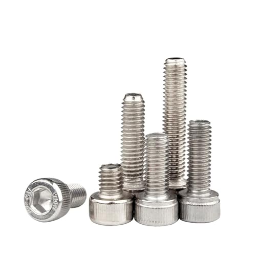 Sechskantschraube mit Innensechskant M1.4 M1.6 M2 M2.5 M3 M4 M5 M6 M8 304 Edelstahl-Innensechskantschraube(6mm,M5 x 10Pieces) von Generic