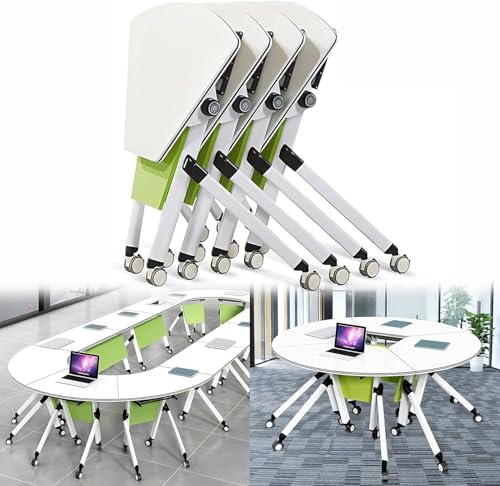 Sector Shape Besprechungstisch, Kleiner Arbeitstisch, Mobiler Flip-top-trainingstisch Für Das Büro, Beweglicher Computer Mit Leisen Lenkrollen Für Das Büroklassenzimmer, 4pcs, One Size von Generic