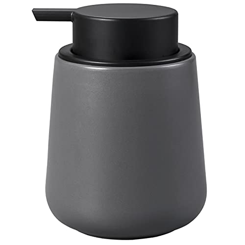 Seifenspender Umlaca Spülmittelspender,Nachfüllbarer Soap Dispenser Keramik 350ml,Spender Geeignet für Handseife,Shampoo,Duschgel,Waschmittel,Küche,Bad (Grauer Flüssigseifenspender) von Umlaca