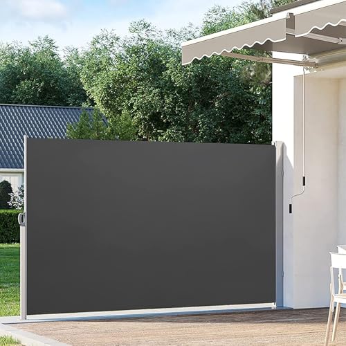 Seitenmarkise, Sichtschutz for die Terrasse im Freien, wasserdichter, Faltbarer Sichtschutzzaun, Raumteiler aus hochwertigem Polyestergewebe for Terrasse, Garten und Terrasse(F,67x118in/170x300cm) von Generic