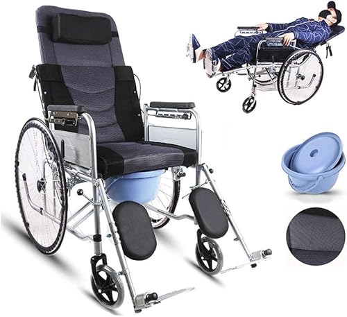 Selbst angetriebene Kommode, leichtes Klapprad 6-Position einstellbar liegend flaches Liedrad mit abnehmbarem Kissen, grau von Generic