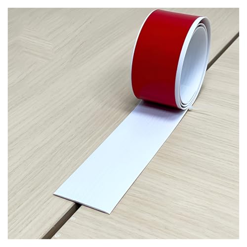 Selbstklebend Boden Übergang Streifen, PVC-Boden Abdeckstreifen, Oberflächenstruktur Design, Teppichkanten-Zierleiste Streifen, Für Boden, Fliesenlücken(White) von Generic