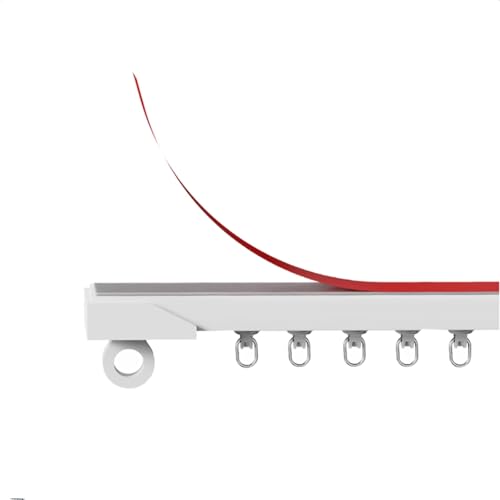 Selbstklebende Deckenvorhangschiene Ohne Bohren, Einfach Zu Installierende Vorhangschienen 40–600cm Gleitschiene für Fenster Schränke Badezimmer Duschvorhänge(Top,350cm(11.5')) von Generic