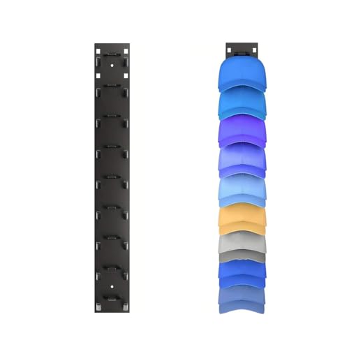 Selbstklebende Hut-Organizer Huthaken Cap Halterung Wand für die Wandmontage Cap Halterung Wand, Huthalter Selbstklebende Kappenhalter für Wandmontage, Platzsparender Cap Organizer (Schwarz) von Generic