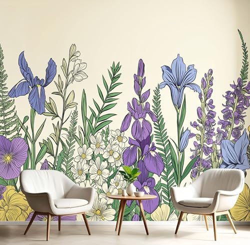 Selbstklebende Tapete Blumen Pflanzen – Abnehmbare Wandtapete Für Wohnzimmer Schlafzimmer, Dauerhaft, Illustrationsstil Wanddeko 350×256Cm Seidentapete - Creme Selbstklebende Tapete Blumen Pflanzen – Abnehmbare Wandtapete Für Wohnzimmer Schlafzimmer, Dauerhaft, Illustrationsstil Wanddeko 350×256Cm Seidentapete - Creme von Generic