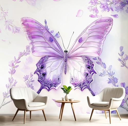 Selbstklebende Tapete Lila Schmetterling – Abnehmbare Wandtapete Für Wohnzimmer Schlafzimmer, Dauerhaft, Blumen Pflanzen Wanddeko 396X280Cm Seidentapete - Lila Selbstklebende Tapete Lila Schmetterling – Abnehmbare Wandtapete Für Wohnzimmer Schlafzimmer, Dauerhaft, Blumen Pflanzen Wanddeko 396X280Cm Seidentapete - Lila von Generic
