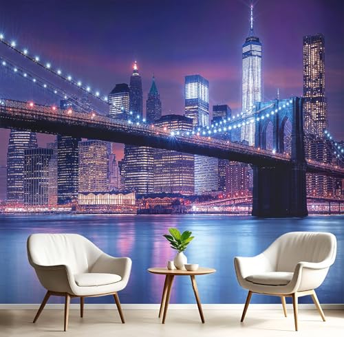 Selbstklebende Tapete Stadtbrücke – Abnehmbare Wandtapete Für Wohnzimmer Schlafzimmer, Dauerhaft, Industrieller Stil Wanddeko 350×256Cm Seidentapete - Dunkelviolett Selbstklebende Tapete Stadtbrücke – Abnehmbare Wandtapete Für Wohnzimmer Schlafzimmer, Dauerhaft, Industrieller Stil Wanddeko 350×256Cm Seidentapete - Dunkelviolett von Generic