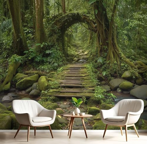 Selbstklebende Tapete Uralter Regenwald – Abnehmbare Wandtapete Für Wohnzimmer Schlafzimmer, Dauerhaft, Bäume Felsen Wanddeko 396X280Cm Seidentapete - Dunkelgrün Selbstklebende Tapete Uralter Regenwald – Abnehmbare Wandtapete Für Wohnzimmer Schlafzimmer, Dauerhaft, Bäume Felsen Wanddeko 396X280Cm Seidentapete - Dunkelgrün von Generic