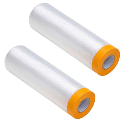 Selbstklebender Malfilm mit angeschlossenem Klebeband zum einfachen Gebrauch, Plastikstaubabdeckung für Möbel, Boden, Wand, Schrank und Autoschutz während der Renovierung 8 Rolls 1.1mx20m Selbstklebender Malfilm mit angeschlossenem Klebeband zum einfachen Gebrauch, Plastikstaubabdeckung für Möbel, Boden, Wand, Schrank und Autoschutz während der Renovierung 8 Rolls 1.1mx20m von Generic