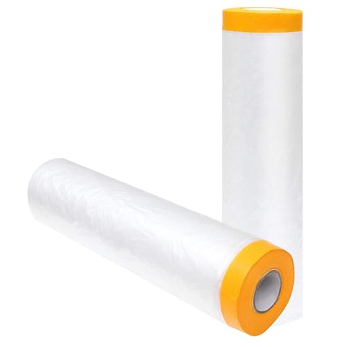 Self-Stick-Malerei Filmrolle mit integriertem Klebeband, Plastikstaubabdeckung für Möbel, Boden, Wand, Schrank und Autoschutz während der Renovierungsprojekte in der Wohnung 10 Rolls 2mx20m Self-Stick-Malerei Filmrolle mit integriertem Klebeband, Plastikstaubabdeckung für Möbel, Boden, Wand, Schrank und Autoschutz während der Renovierungsprojekte in der Wohnung 10 Rolls 2mx20m von Generic