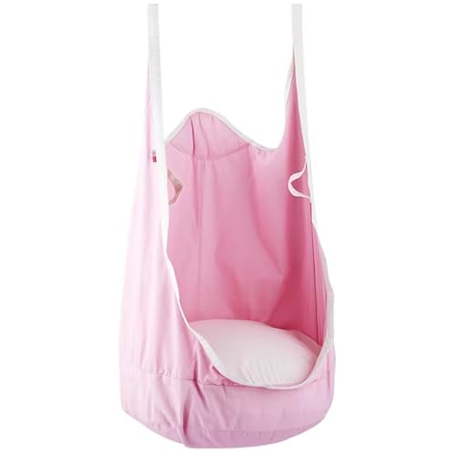 Sensory Pod-Schaukelstuhl, Hängematten-Schaukelsitz, Verbesserter Hängepod-Schaukelstuhl aus Baumwolle mit aufblasbarem Kissen und sämtlichem Zubehör, Tragkraft 120 kg, for Spielzimmer(Pink) von Generic