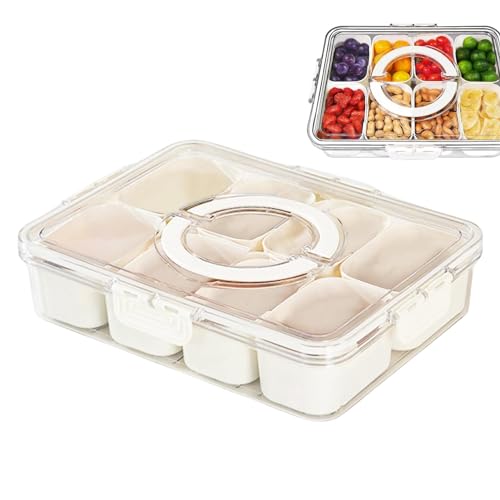 Serviertablett mit Fächern – geteilte Serviertabletts, elegantes Serviertablett mit mehreren Fächern | Ideal für Vorspeisen, Snacks und Beilagen, Tablett und E von Generic