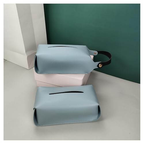 Servietten Tissue Box Desktop Leder Papier Haushalt Wand Montiert Toilettenhandtuchhalter Wohnzimmer Auto Hotel Couchtisch Dispenser Storage Rack Geeignet Für Bad Schlafzimmer Büro (Azurblau) von Generic