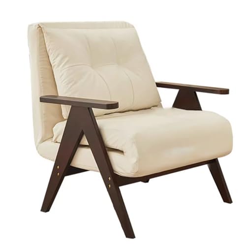 Sessel Mit Schlaffunktion Schlafsessel 3 In 1 Klappsofa V-förmige Massivholzbeine Rebound-Schaumpolsterung 5-Fach Verstellbare Rückenlehne 75/85 cm Breite(Walnut,75 * 60 * 93cm) von Generic