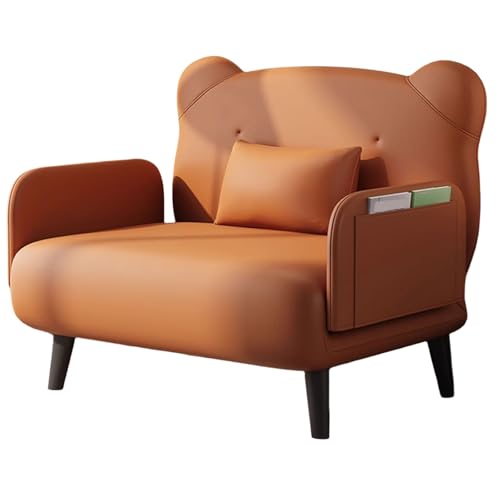Sessel Mit Schlaffunktion Schlafsofa 3 Konvertierungsmodi Design Mit Erweiterter Sitztiefe Aus Eisenrahmen Schlafsessel Tragkraft: 250kg 70 * 76 * 82CM(Orange) von Generic