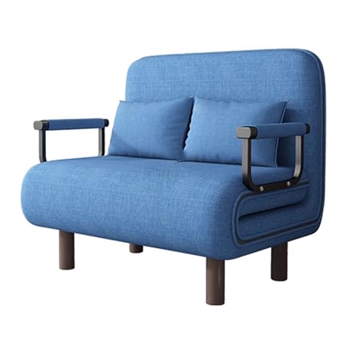 Sessel Mit Schlaffunktion Sofabett Schlafsessel Schlafsofa 3in1 Mit Armlehne Verstellbare Rückenlehne Mit Kissen und Klappbaren Stützbeinen 60 X 68 X 85 cm(Blue) von Generic