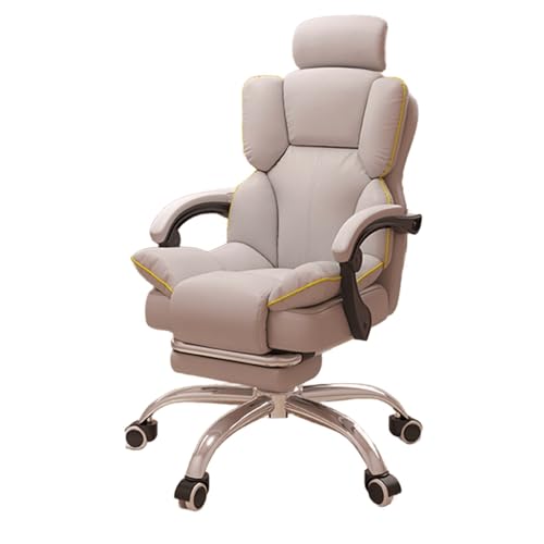 Sessel mit Rollen und Fußablage Latexgepolsterter Relaxsessel Fernsehsessel mit Verstellbarer Rückenlehne und Kopfstütze für Wohnzimmer, Schlafzimmer(Gray) von Generic
