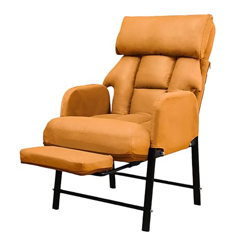 Sessel mit Schlaffunktion Schlafsessel mit Armlehnen Rückenlehne Fußhocker DREI-in-eins Umwandelbares Einzelschlafsofa für Arbeit, Studium, Freizeit, Erholung(Orange) von Generic