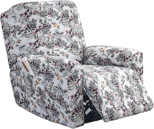 Sesselhusse 4-teilig Für Relaxsessel Stuhlhussen Für Fernsehsessel, Relaxliege, Couch, Sessel Bezug Mit Tasche Waschbarer Möbelschutz Gegen Flecken, Kratzer, Abnutzung(Style 11#) von Generic