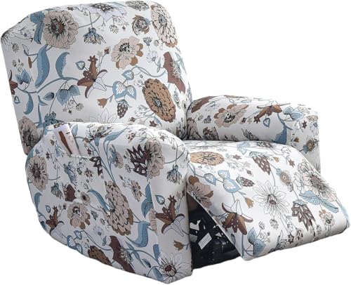 Sesselhusse 4-teilig Für Relaxsessel Stuhlhussen Für Fernsehsessel, Relaxliege, Couch, Sessel Bezug Mit Tasche Waschbarer Möbelschutz Gegen Flecken, Kratzer, Abnutzung(Style 12#) von Generic
