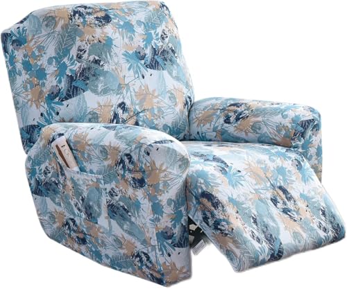 Sesselhusse 4-teilig Für Relaxsessel Stuhlhussen Für Fernsehsessel, Relaxliege, Couch, Sessel Bezug Mit Tasche Waschbarer Möbelschutz Gegen Flecken, Kratzer, Abnutzung(Style 17#) von Generic