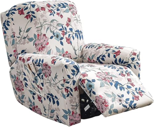 Sesselhusse 4-teilig Für Relaxsessel Stuhlhussen Für Fernsehsessel, Relaxliege, Couch, Sessel Bezug Mit Tasche Waschbarer Möbelschutz Gegen Flecken, Kratzer, Abnutzung(Style 3#) von Generic