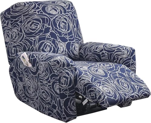 Sesselhusse 4-teilig Für Relaxsessel Stuhlhussen Für Fernsehsessel, Relaxliege, Couch, Sessel Bezug Mit Tasche Waschbarer Möbelschutz Gegen Flecken, Kratzer, Abnutzung(Style 5#) von Generic