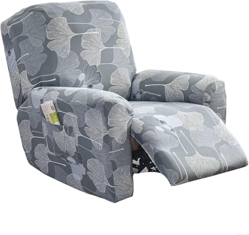 Sesselhusse 4-teilig Für Relaxsessel Stuhlhussen Für Fernsehsessel, Relaxliege, Couch, Sessel Bezug Mit Tasche Waschbarer Möbelschutz Gegen Flecken, Kratzer, Abnutzung(Style 6#) von Generic