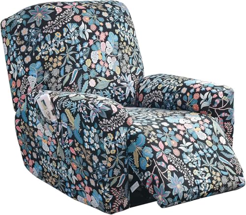 Sesselhusse 4-teilig Für Relaxsessel Stuhlhussen Für Fernsehsessel, Relaxliege, Couch, Sessel Bezug Mit Tasche Waschbarer Möbelschutz Gegen Flecken, Kratzer, Abnutzung(Style 8#) von Generic