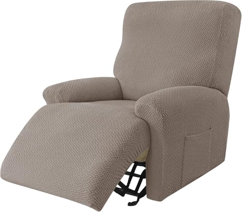 Sesselhusse 4-teilig Für Relaxsessel Stuhlhussen Für Fernsehsessel, Relaxliege, Couch, Sessel Bezug Mit Tasche Waschbarer Möbelschutz Gegen Flecken, Kratzer, Abnutzung(Style L) von Generic