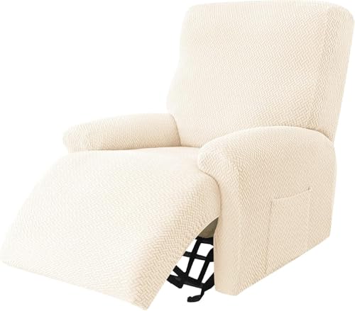 Sesselhusse 4-teilig Für Relaxsessel Stuhlhussen Für Fernsehsessel, Relaxliege, Couch, Sessel Bezug Mit Tasche Waschbarer Möbelschutz Gegen Flecken, Kratzer, Abnutzung(Style N) von Generic