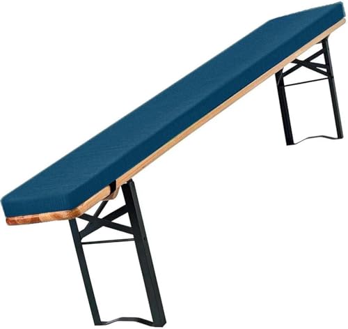 Set Bierbankauflagen Mit Bezug 180 X 25 X 4 cm, Auflagen Bierzeltgarnitur Für Partyzeltgarnitur,Outdoor & Indoor, Bezug Waschbar & UV-Schutz(Blue,170x28x3cm) von Generic