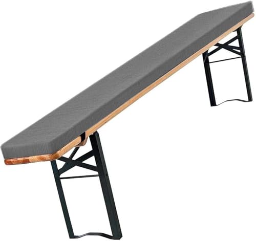 Set Bierbankauflagen Mit Bezug 180 X 25 X 4 cm, Auflagen Bierzeltgarnitur Für Partyzeltgarnitur,Outdoor & Indoor, Bezug Waschbar & UV-Schutz(Gray,190x40x3cm) von Generic