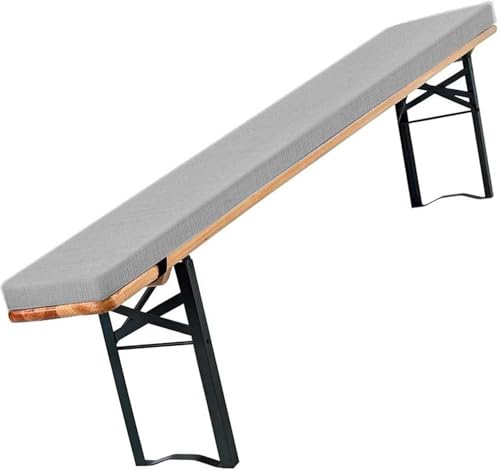Set Bierbankauflagen Mit Bezug 180 X 25 X 4 cm, Auflagen Bierzeltgarnitur Für Partyzeltgarnitur,Outdoor & Indoor, Bezug Waschbar & UV-Schutz(Light Gray,110x28x3cm) von Generic