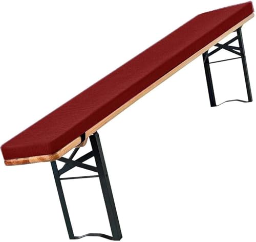 Set Bierbankauflagen Mit Bezug 180 X 25 X 4 cm, Auflagen Bierzeltgarnitur Für Partyzeltgarnitur,Outdoor & Indoor, Bezug Waschbar & UV-Schutz(Red,130x25x3cm) von Generic