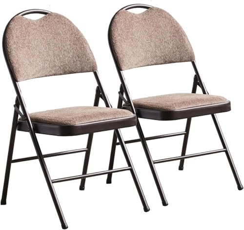 Set Mit 2 Klappstühlen Mit Kissen Und Bettwäsche, 440 Lbs Tragfähigkeit, Bequeme Klappstühle Für Den Innenbereich, Klappbare Metallstühle, Brown Set Mit 2 Klappstühlen Mit Kissen Und Bettwäsche, 440 Lbs Tragfähigkeit, Bequeme Klappstühle Für Den Innenbereich, Klappbare Metallstühle, Brown von Generic