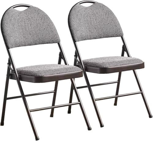 Set Mit 2 Klappstühlen Mit Kissen Und Bettwäsche, 440 Lbs Tragfähigkeit, Bequeme Klappstühle Für Den Innenbereich, Klappbare Metallstühle, Grey Set Mit 2 Klappstühlen Mit Kissen Und Bettwäsche, 440 Lbs Tragfähigkeit, Bequeme Klappstühle Für Den Innenbereich, Klappbare Metallstühle, Grey von Generic