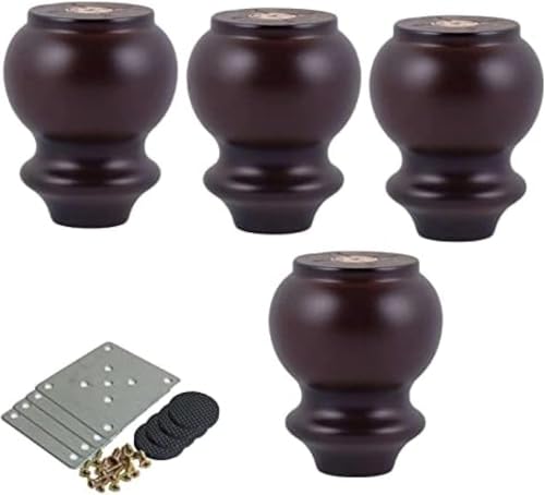 Set Mit 4 Hölzernen Brötchen Möbelbeinen, Kürbistyp Eukalyptusfüße Für Möbel Fertige Holz Ersatzbeine Für Sofa, Stuhl, Ottomane, Hocker, Antique Color, 10cm 4inch Set Mit 4 Hölzernen Brötchen Möbelbeinen, Kürbistyp Eukalyptusfüße Für Möbel Fertige Holz Ersatzbeine Für Sofa, Stuhl, Ottomane, Hocker, Antique Color, 10cm 4inch von Generic