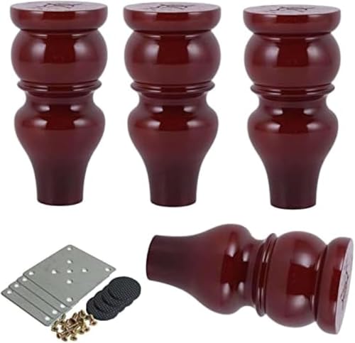 Set Mit 4 Hölzernen Brötchen Möbelbeinen, Kürbistyp Eukalyptusfüße Für Möbel Fertige Holz Ersatzbeine Für Sofa, Stuhl, Ottomane, Hocker, Mahogany, 12cm 4.7inch Set Mit 4 Hölzernen Brötchen Möbelbeinen, Kürbistyp Eukalyptusfüße Für Möbel Fertige Holz Ersatzbeine Für Sofa, Stuhl, Ottomane, Hocker, Mahogany, 12cm 4.7inch von Generic